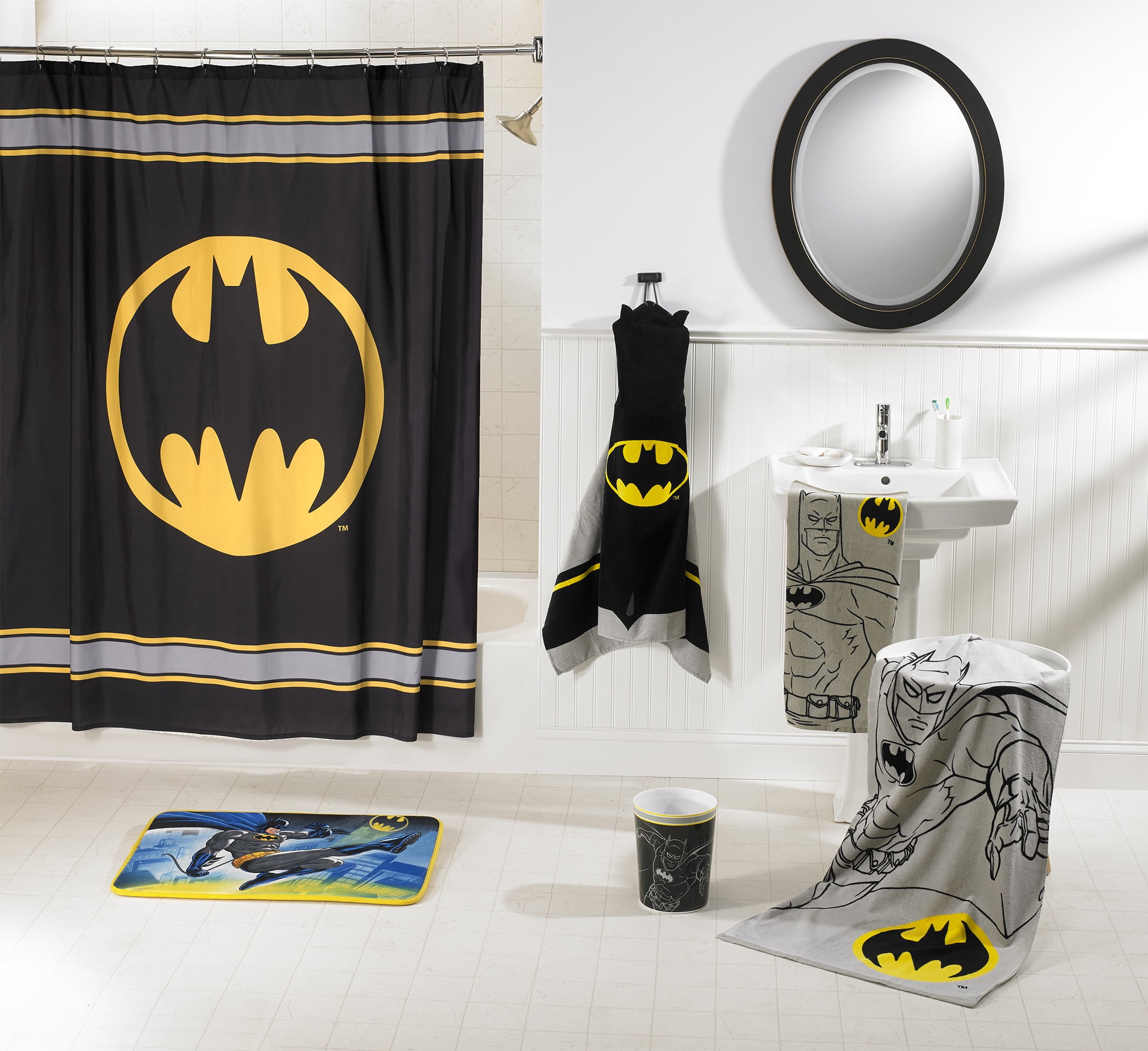 Batman Kids Fabric Shower Curtain 72in X 72in 1 Each Walmart Com