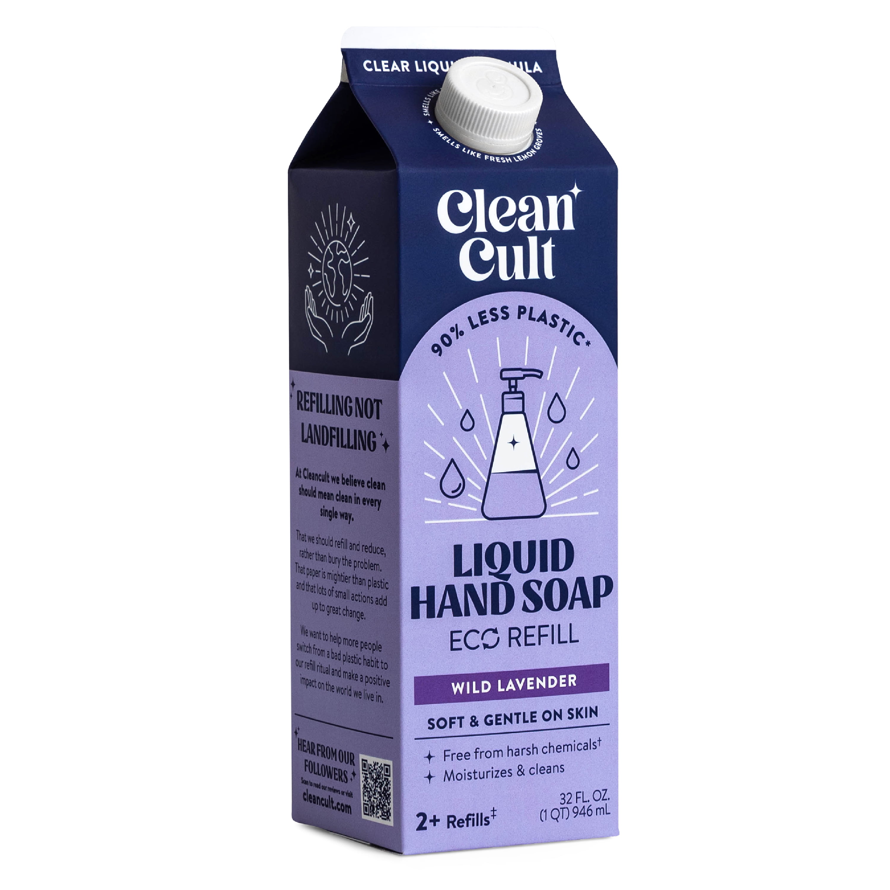 Cleancult Liquid Hand Soap Refill, Nature-Inspired Ingredients, Lavender Scent, 32 Fluid oz