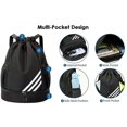 thumbnail image 2 of Waterproof Drawstring Backpack Sports Gym Bag With Shoes Compartment, Waterproof Draw String Back Bag For Men Women, 2 of 5