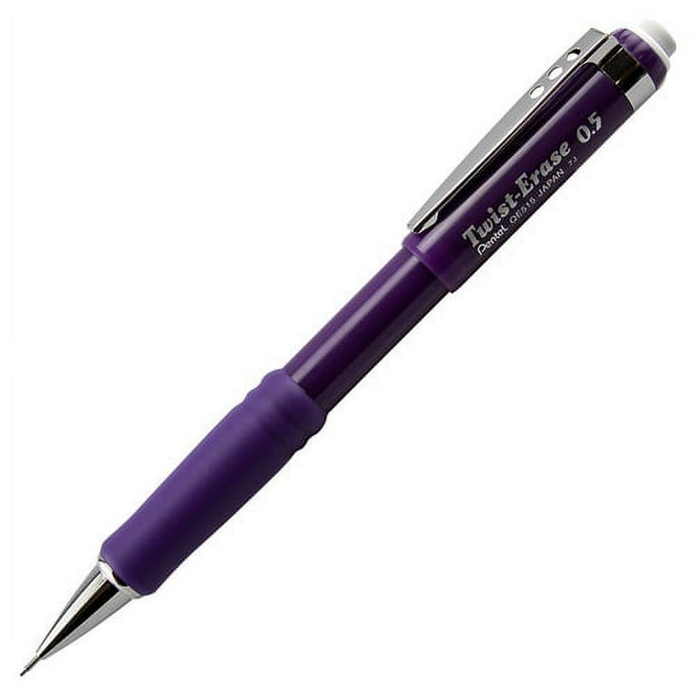 Pentel Twist-Erase III Mechanical Pencils - #2 Lead - 0.5 mm Lead Diameter - Refillable - Black Lead - Violet Barrel - 1 Each Pentel Twist-Erase III Mechanical Pencils - #2 Lead - 0.5 mm Lead Diameter - Refillable - Black Lead - Violet Barrel - 1 Each