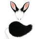 thumbnail image 2 of Conjunto de orejas y cola de conejo, diadema de orejas de conejo de peluche para recuerdos de fiesta y accesorios de fotos. Negro, 2 of 9