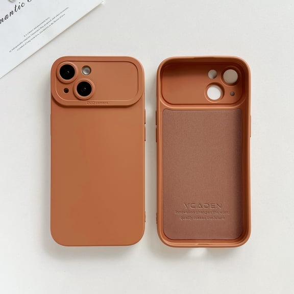 For iPhone 15 Case with Camera Lens Protection, Matte Finish Liqiuid Silicone Soft TPU Shockproof Protective Case For iPhone 15, Slim Fit Cover for Women and Men,Brown
