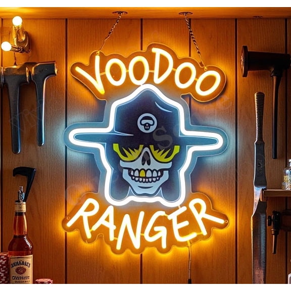 Queen Sense 16"x12" Voodoo Ranger LED Neon Sign for Wall Decor Dimmable USB Powered LED Light W116VRLVVD-5VLED