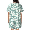 thumbnail image 3 of Qekee Hand Drawn Snake Women's Pajama Set Short Sleeve Sleepwear Summer Home Wear with Pockets Soft Short Sleeve Shirt - Hand Drawn Snake, 3 of 9