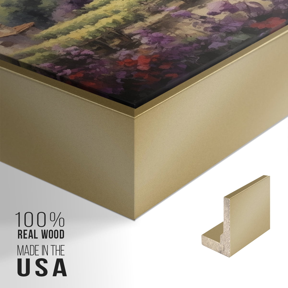 Vintage Landscape-CCLIII By Wexford Home Framed in Gold Wood Gallery Wrapped Canvas 17 in. x 25 in.