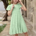 thumbnail image 6 of QTOCIO Toddler Girls Dresses, Baby Girl Summer Clothes, Children's Waist Cinched Short Sleeved Round Neck Dress Princess Dress, Green, 5 Years, 6 of 8