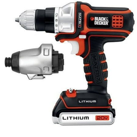 - BLACK+DECKER 20-Volt MAX* Cordless Lithium-Ion Matrix Drill/Impact Combo Driver, BDCDMT120IA