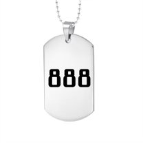PAURO Men's Angel Number 888 Necklace Stainless Steel Square Dog Tag Pendant Numerology Jewelry for Women