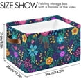 thumbnail image 4 of Colorful Floral Branches with Berries Storage Basket, Durable Canvas Organizer With Handles Large Collapsible Storage Bins Boxes for Home Office - 1 Pack Home Decor, 4 of 7