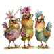 thumbnail image 1 of Pintura de diamante 5D DIY, taladro redondo completo, kit de tres pollos, decoración del hogar, 40x40cm, 1 of 9