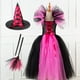 thumbnail image 5 of Vestido largo de bruja para niñas y niños para Halloween, regalo, tocado, vestido de malla de rendimiento, vestido de princesa para festival de fantasmas, 5 of 6