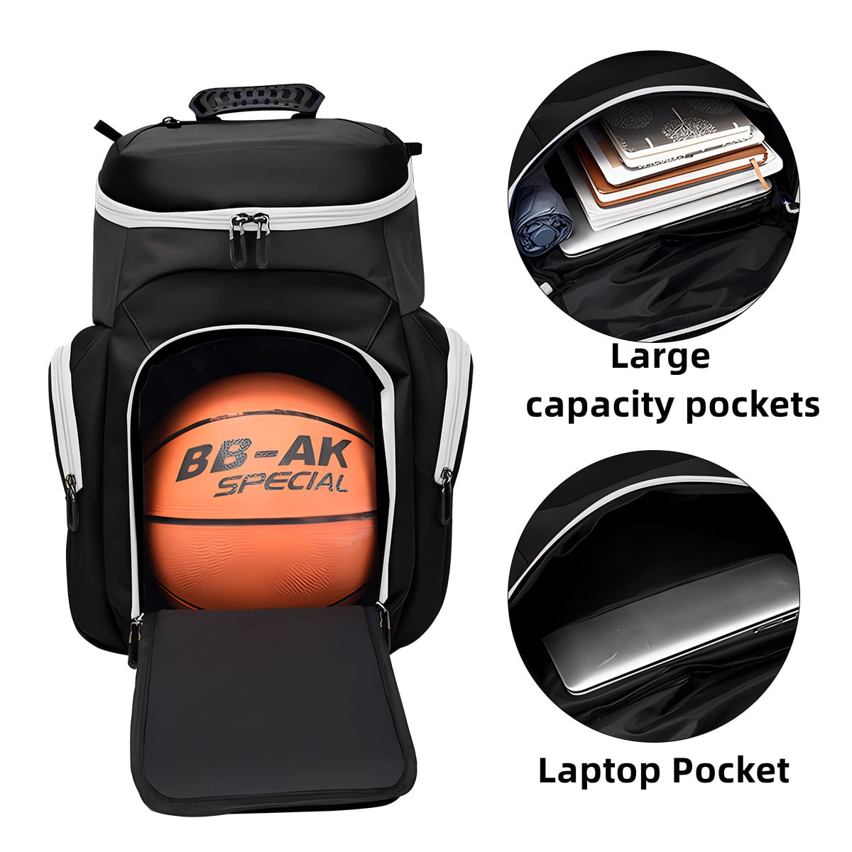 Sports Bag for Basketball, Soccer & More Basketball Backpack with Ball Holder & Shoes Compartment