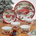 thumbnail image 4 of Certified International  Red Truck Snowman 10.25" Dinner Plates, Set of 4, 4 of 5