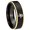 Black And Gold Step Edge, variant on Kanji Peace Concave Black Tungsten Men Ring 10MM