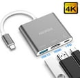 thumbnail image 2 of USB C to HDMI Multiport Adapter,Type C Hub to 4K HDMI with USB 3.0 Port and USB C Charging Port, USB-C to HDMI Adapter for MacBook Pro/MacBook Air/ipad pro/Galaxy S10/S9/Surface Book 2/Go, 2 of 6