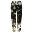 thumbnail image 4 of Fiaer Christmas Sweatpants Women Shine Snowflake Printed Trendy Holiday Pants Plus Size Casual Comfy Xmas Trousers with Pocket Black S, 4 of 5