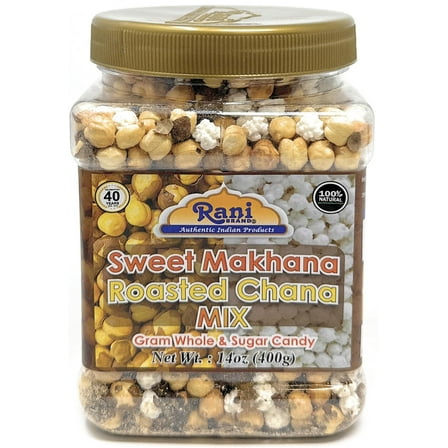Rani Roasted Chana (Chickpeas) Sweet Mix Flavor 14oz (400g) PET Jar ~ All Natural | Vegan | No Preservatives | Gluten Friendly | Indian Origin | Ready to Eat