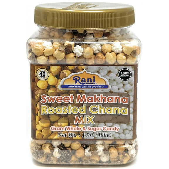 Rani Roasted Chana (Chickpeas) Sweet Mix Flavor 14oz (400g) PET Jar ~ All Natural | Vegan | No Preservatives | Gluten Friendly | Indian Origin | Ready to Eat