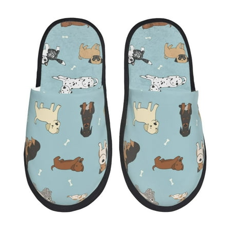 

Pofeuu Dog Pets Print EVA Fuzzy House super light Slippers Slippers Scuff Outdoor Indoor Warm Cozy Plush Bedroom Shoes Soft Flat Comfy Anti-Slip-Large