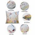 thumbnail image 6 of Spring Floral Pillow Covers 18x18 Inch, Pastoral Rustic Hummingbird Botanical Linen Pillowcase with Invisible Zipper, Decorative Throw Pillow Covers Cushion Case for Couch Sofa Bed Living Room, 6 of 9