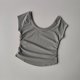 thumbnail image 1 of Camiseta deportiva ajustada con cuello redondo grande para mujer, traje de Yoga desnudo fino de manga corta para entrenamiento de carrera y Yoga, 1 of 6