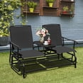 thumbnail image 2 of Costway 2 Person Outdoor Patio Double Glider Chair Loveseat Rocking Black, 2 of 11