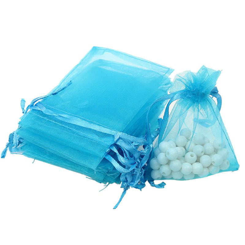 10-100Pcs Organza Bag Sheer Bags Jewellery Wedding Candy Packaging 7*7cm 