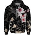 thumbnail image 2 of Ropa de otoño Y2k, sudaderas de estilo callejero Harajuku Kessing Host para hombre, sudadera con capucha con estampado de pájaros y flores, ropa para hombre, suéter holgado, 2 of 4