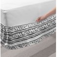 thumbnail image 2 of Tribal Bed Skirt, Primitive Aztec with Circles Triangles Tribal Folk Pattern, Elastic Bedskirt Dust Ruffle Wrap Around for Bedding Decor, 4 Sizes, Charcoal Grey White, by Ambesonne, 2 of 2