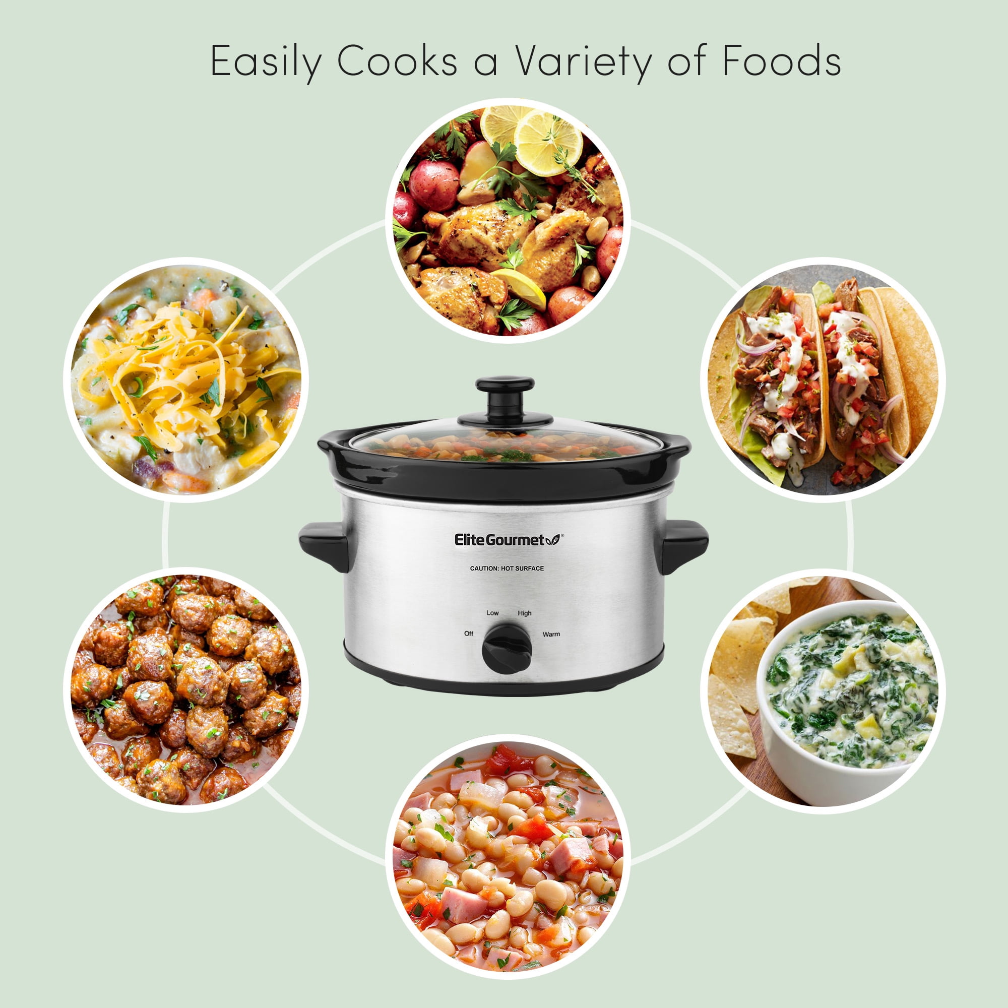 Taco Tuesday TTRDP2RD 2-Quart Fiesta Slow Cooker With Tempered