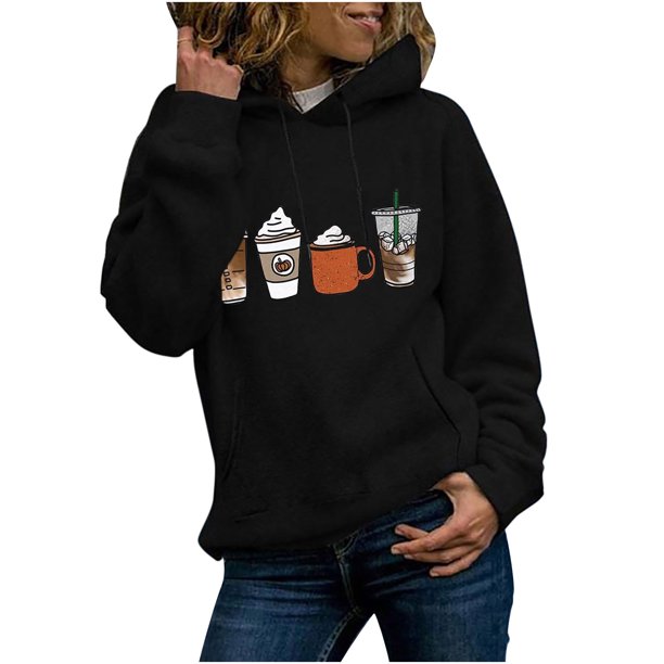 Suéter de manga larga con capucha estampado suelto e interesante para mujer y tops para amantes Pompotops FGAJ17869