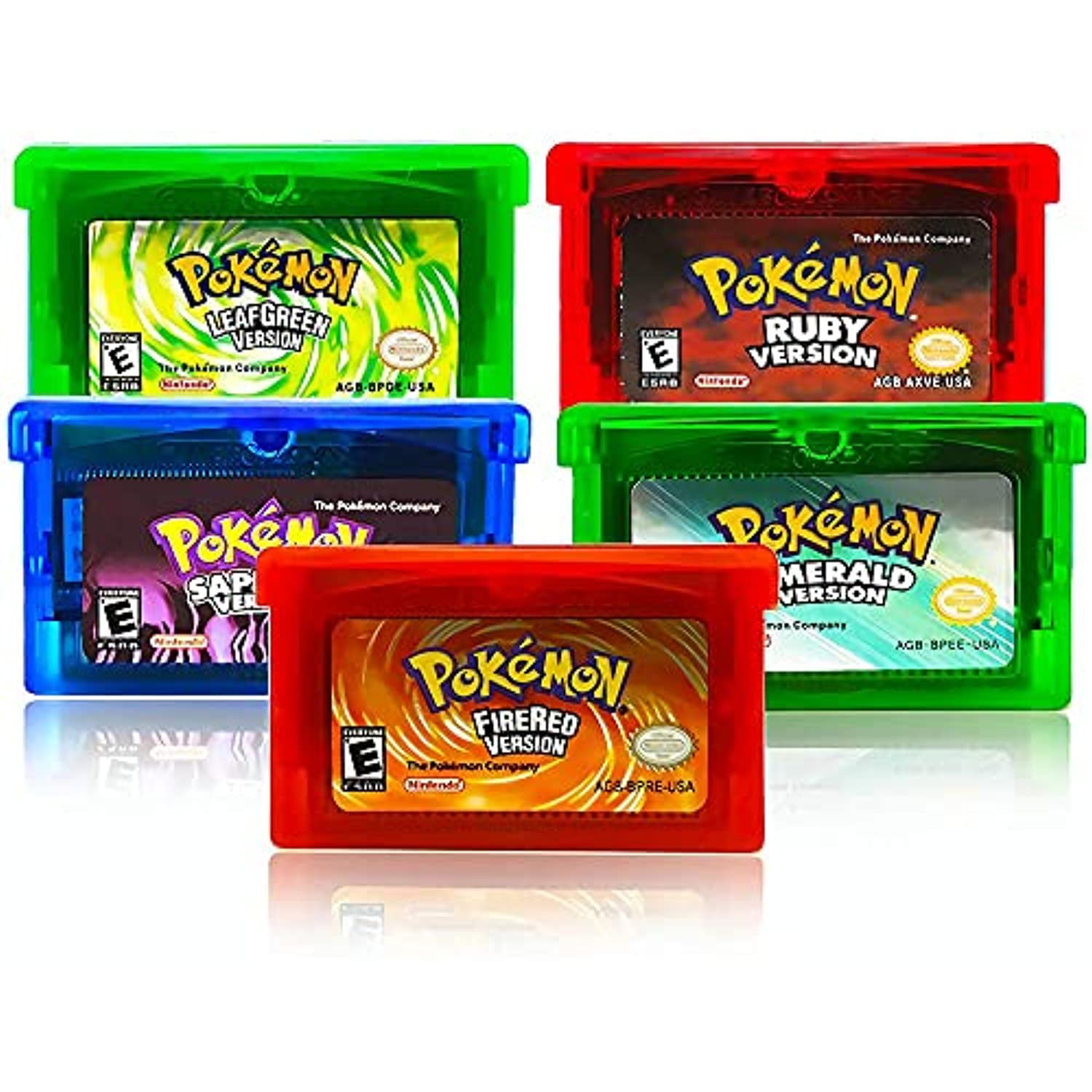 5 Pieces GBA Games Pokemon LeafGreen FireRed Ruby Sapphire Version Pocket Monster Cards Gameboy Cartridge with GBM/GBA/ SP/NDS/NDSL (Reproduction Game Cards) [video game] Walmart.com