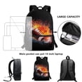 thumbnail image 4 of Jeiento Rugby Backpack with Lunch Bag Set for Boys 6-8 8-10 10-12 Kids School Bag Elementary Students Bookbag Lunch Box Water Bottle Holder and Pencil Case 4Pcs Middle Schoolbag Cool Flame, 4 of 7