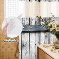 thumbnail image 3 of No Hook Shower Curtain, Grey Wood Grain Shower Curtains for Bathroom with See Through Top Window, Country Vintage Barn Door Rustic Lodge Waterproof & Washable Bath Curtain 66"x72", 3 of 9