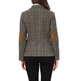 thumbnail image 3 of INSPIRE CHIC Plaid Blazer for Women Single Breasted Notched Lapel Long Sleeve Office Work Suit Blazers Jackets with Pockets XS Coffee Plaid, 3 of 6