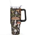 thumbnail image 2 of 40oz Cute Colorful Botanical Mushroom Stainless Steel Flip Straw Tumbler Spill Proof Travel Cup Double Wall Vacuum Insulated Coffee Mug with Top Handle, 2 of 6