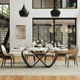 thumbnail image 2 of POVISON-79"Modern White Dining Table for 6-8, Glossy Sintered Stone Table, Butterfly Shape Carbon Steel Legs, 2 of 7