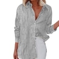 thumbnail image 2 of HBFAGFB Long Sleeve Button up Shirts for Women Simple Versatile Work Clothes Daily Wear Black Size S, 2 of 7