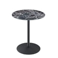 thumbnail image 2 of JERFIT Modern End Table with Black Marble Textured Glass Top, Small Accent Table for Living Room, Bedroom, Dorm, 2 of 5