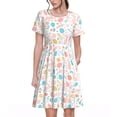 thumbnail image 1 of Easygdp Happy Easter para Vestido Transpirable de Mujer, Vestido Suelto de Manga Corta con Pliegues y Bolsillos para el Verano, 1 of 6