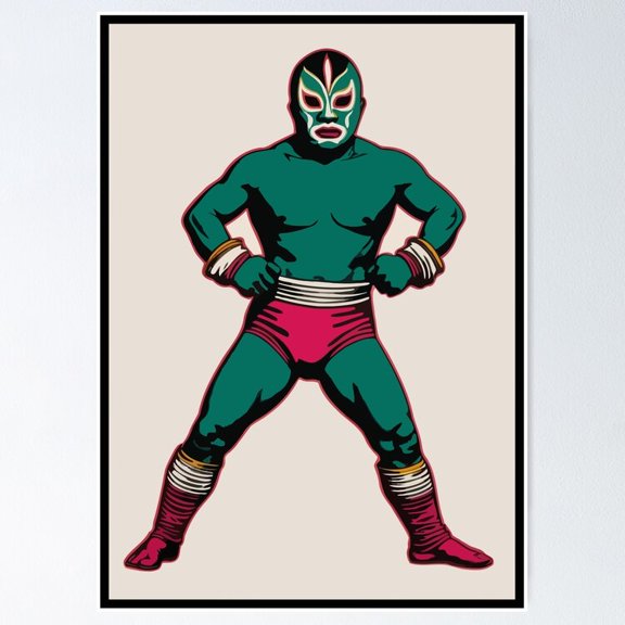 POSTER Mexican Luchador Wrestler 1950's Andy Warhol POSTER UNFRAMED, 8x12
