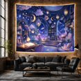 thumbnail image 6 of Fantastical Circular Library with Study Night Viewed, Cozy Farmhouse for Farmhouse Decor Lovers, Wall Decor, Mother'S Day Gift, Tapestry Wall Hanging for Dorm and Living Room, 6 of 7