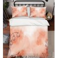 thumbnail image 3 of 3D Acuarela Naranja Floral Funda de edredón Set Ropa de cama Set Funda de edredón Fundas de almohada, 3 of 3