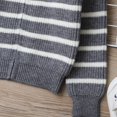 thumbnail image 6 of Otqutp Kids Boys Stripe Knit Pullover Stripe Long Sleeve Soft Warm Pullover Teens Back to School Zip-Up Sweater Size 7-16 Years, 6 of 8