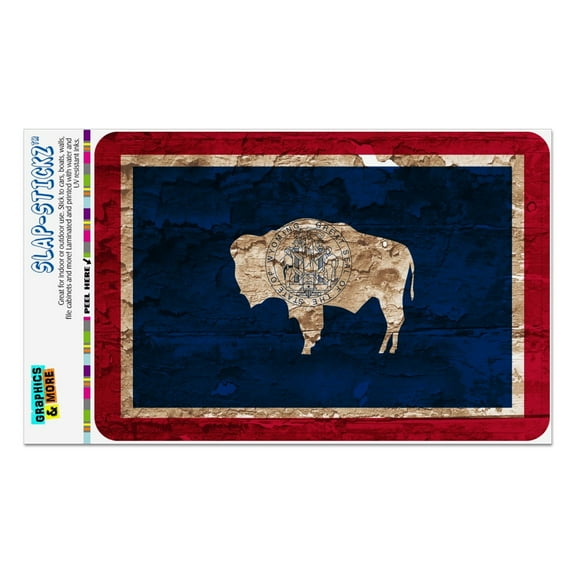 Rustic Distressed Wyoming State Flag Home Business Office Sign