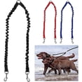 thumbnail image 1 of Premium Double Leash Made Of Nylon Dog Leash With Adjustable Running Leash Shoulder Leash Leash With Reflective Stitching, Black, 1 of 5