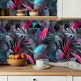 thumbnail image 5 of Peel and Stick Wallpaper Contact Paper Vintage Floral Tropical Jungle Botanical Leaf Moody Dark Black Green Self Adhesive and Removable 23.6in x 118in, 5 of 8