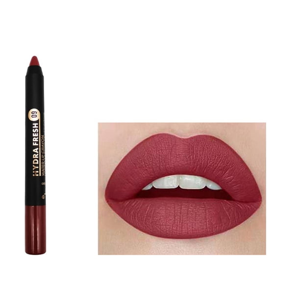 TQEHS Lápiz labial resistente al agua de 9 colores mate Lápiz de labios Lápiz delineador de labios Lápiz labial de larga duración La I7T4