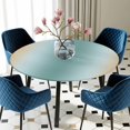 thumbnail image 5 of Elastic Fitted Round Tablecloth, Teal Yellow Ombre Waterproof Stretch Table Cover for 36"-44" Tables, Farmhouse Modern Gradient Art Washable Outdoor Tablecloths for Patio, Picnic, Camping, 5 of 9