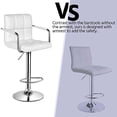 thumbnail image 5 of Yaheetech Tall Bar Stools Set of 2 Modern Square PU Leather Adjustable BarStools Counter Height Stools with Arms and Back Bar Chairs 360° Swivel Stool White, 5 of 5